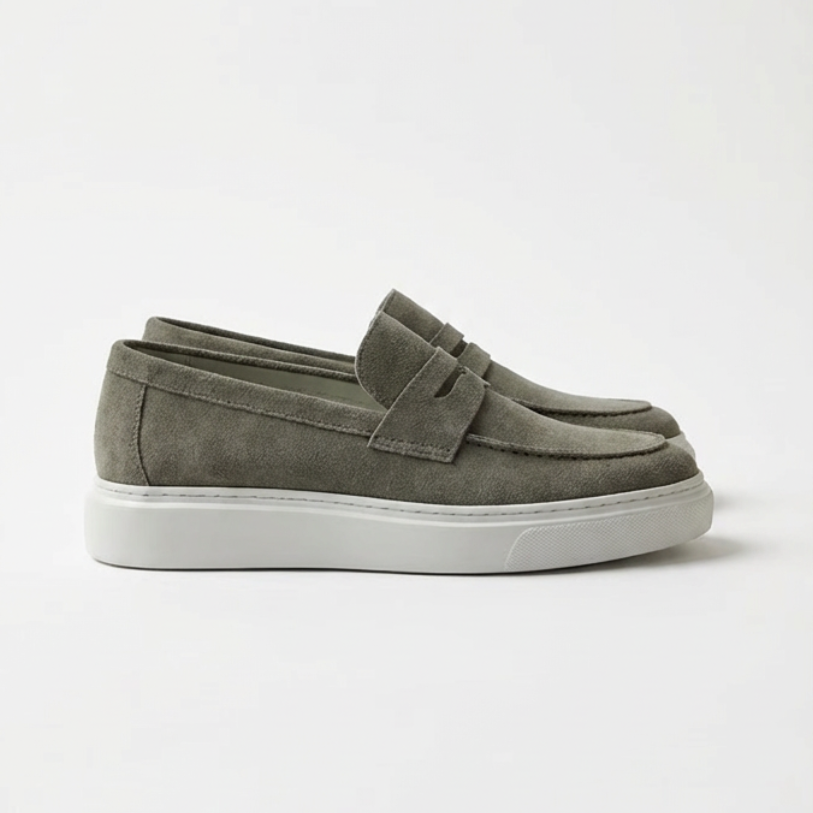 Mocassin CENOVO – Édition Suede Gris Clair