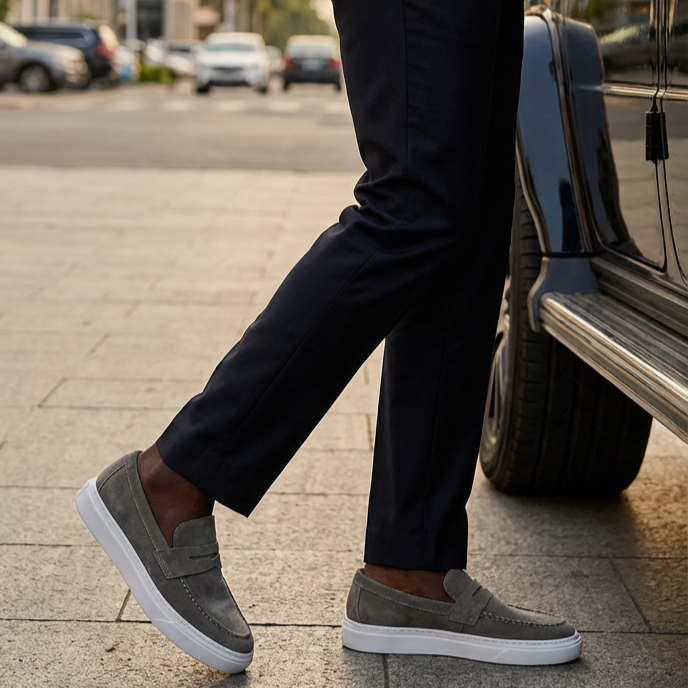 Mocassin CENOVO – Édition Suede Gris Clair